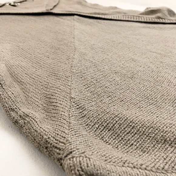 QUIKSILVER Sweater Vest Medium Long Deep Drop Sides Textured Edgy Artsy Cocoa - Picture 3 of 9